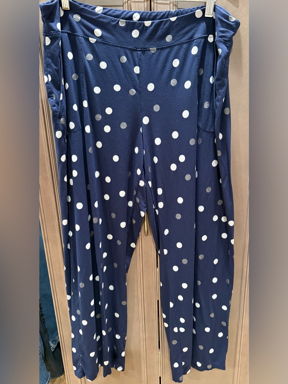 Soma XL Short Navy Polka Dot Lounge Pajama Pants